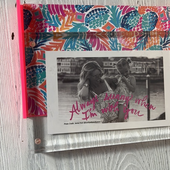Lily Pulitzer Pineapple Print Picture Frame plastic 4x6 acrylic slide - Picture 8 of 9